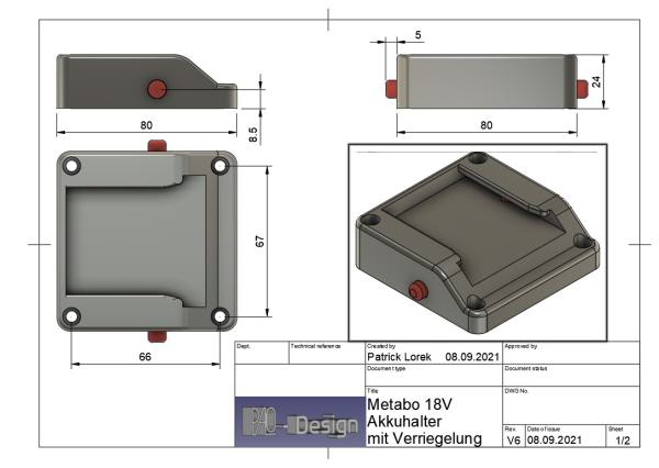 metabo battery holder